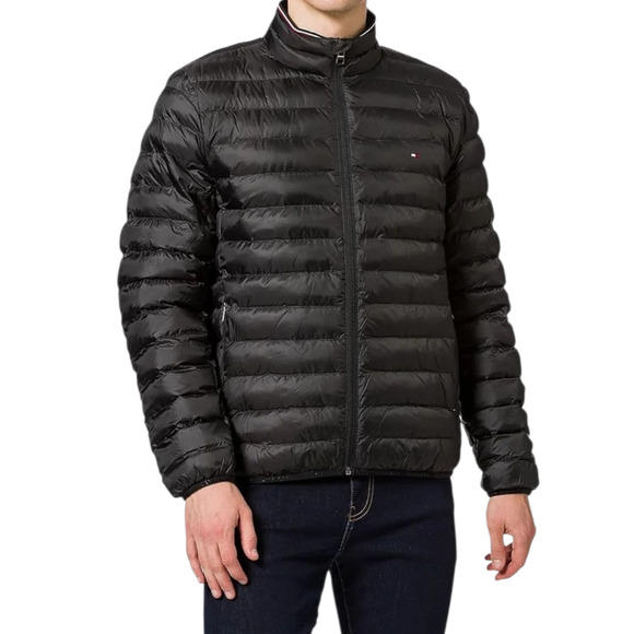 Tommy Hilfiger Mens Quilted Puffer Jacket Black Size Large Lightweight Packable - Picture 1 of 11